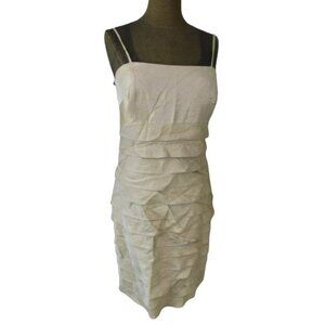 Jessica Howard Size 10 Gold Tiered Evening Cocktail Dressy Dress